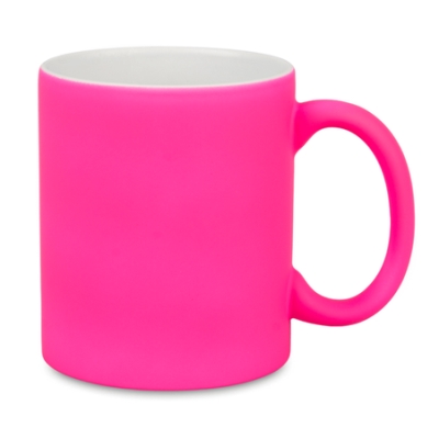Rubber coated neon mug for engraving